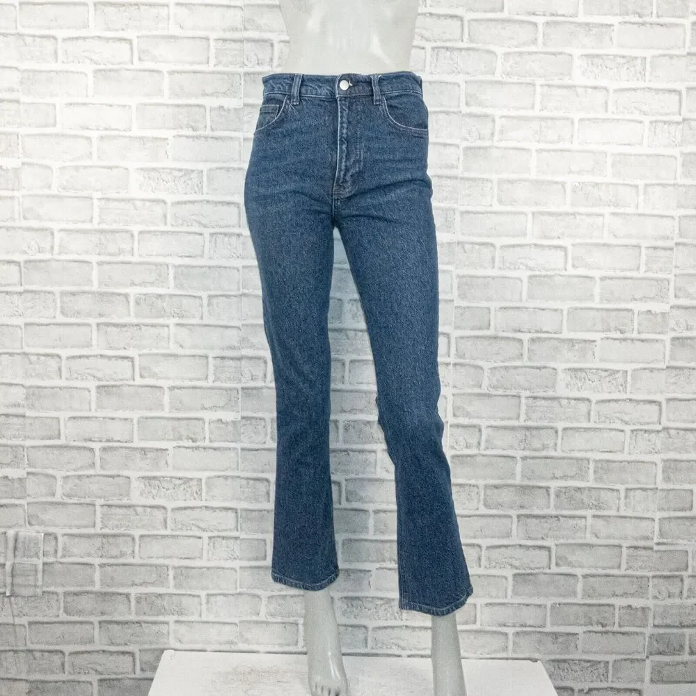 Reformation Women's Lisa High Rise Straight Leg Denim Jeans blue wash sz 26 - Picture 1 of 10
